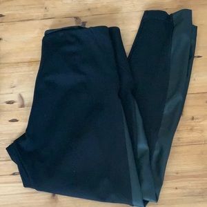 Lise knit leggings with leather look trim size L